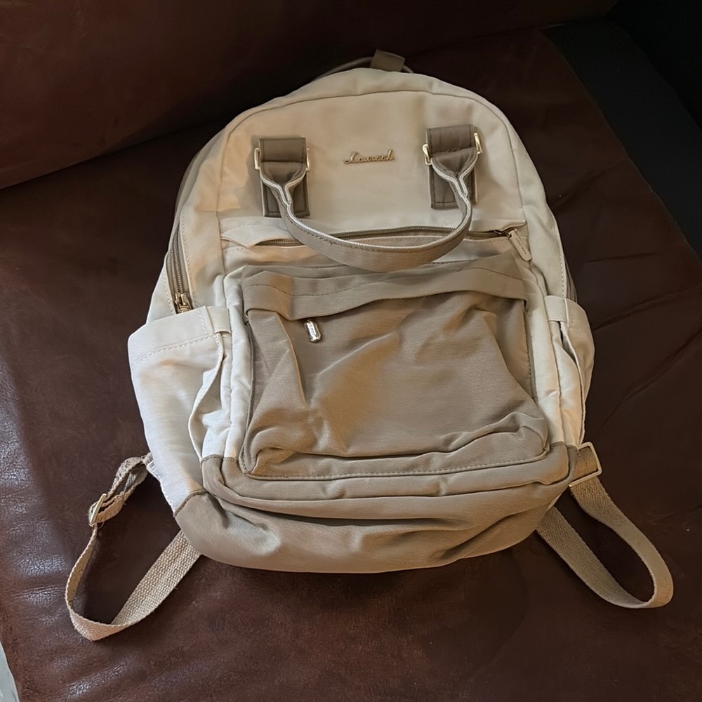 Tan Backpack Classic Minimalist Design Durable Canvas